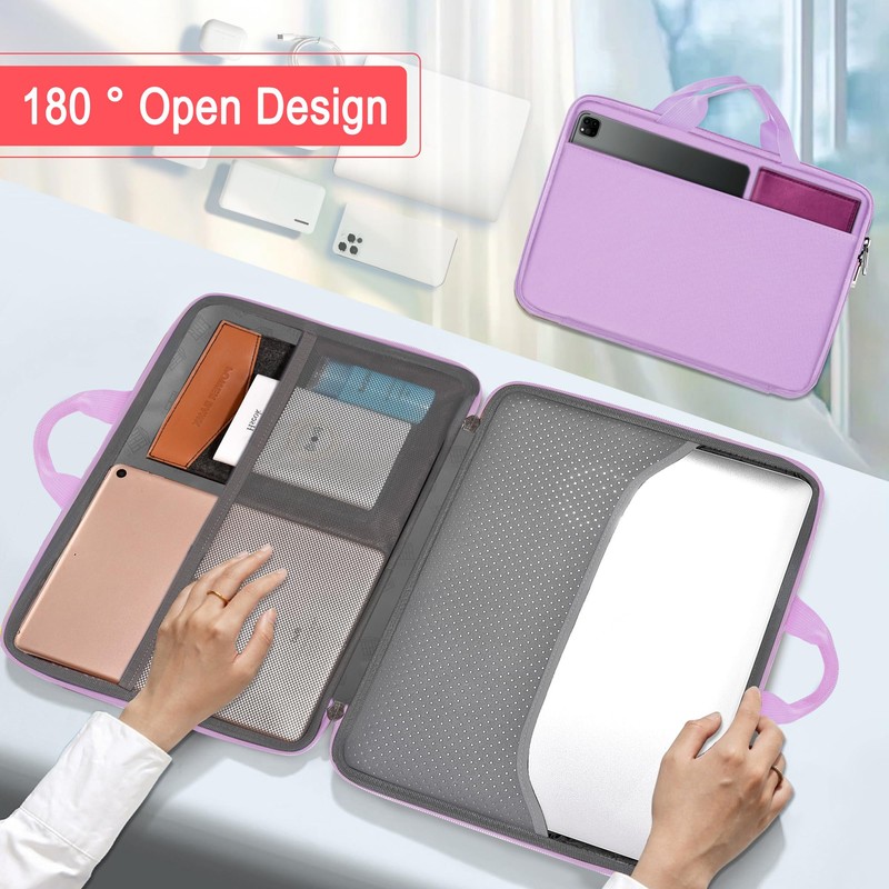 Hseok Laptop Case 13.3-14 inch Briefcase Handbag, Water-Resistant and Shockproof