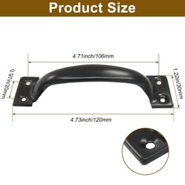 OSVJE 5 Inch Cabinet Handles, Black Vintage Drawer Pulls, Bow Handle Pulls for Dresser Cabinet Cupboard Suitcase, Pack of 4 - Stable Iron Metal, Rust-Resistant Matte Finish