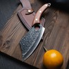 Seido Knives Hakai Chef Cleaver Knife with Curve Rosewood Handle