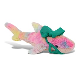 DolliBu Rainbow Shark Doctor Plush Toy - Super Soft Shark Doctor Stuffed Animal Dress Up with Cute Scrub Uniform and Cap Outfit - Fluffy Doctor Shark Toy Plush Gift - 14 Inches