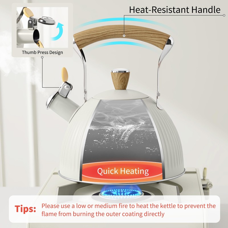 LONFFERY Tea Kettle for Stove Top
