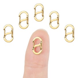 Amabro Pack of 5 Double Opening Lobster Clasps, Stainless Steel Necklace Bracelet Shortener, Metal Clasps, Clasps for Necklace Clip, Bracelet Connectors (Gold)