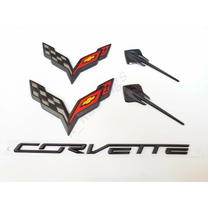 GM 5PC 2014-2019 Corvette C7 Gloss Black Front & Rear