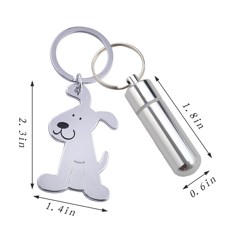 KIDDCW Cute Dog Key Ring with Cylindrical Bottle for Pet