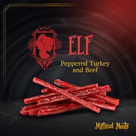 Mythical Meats Humanoid Flavor Elf 12-Pack Snack Sticks – Sweet Pepper Turkey – Dried & Dehydrated Meats Seasoned to Perfection – High Protein Snacks
