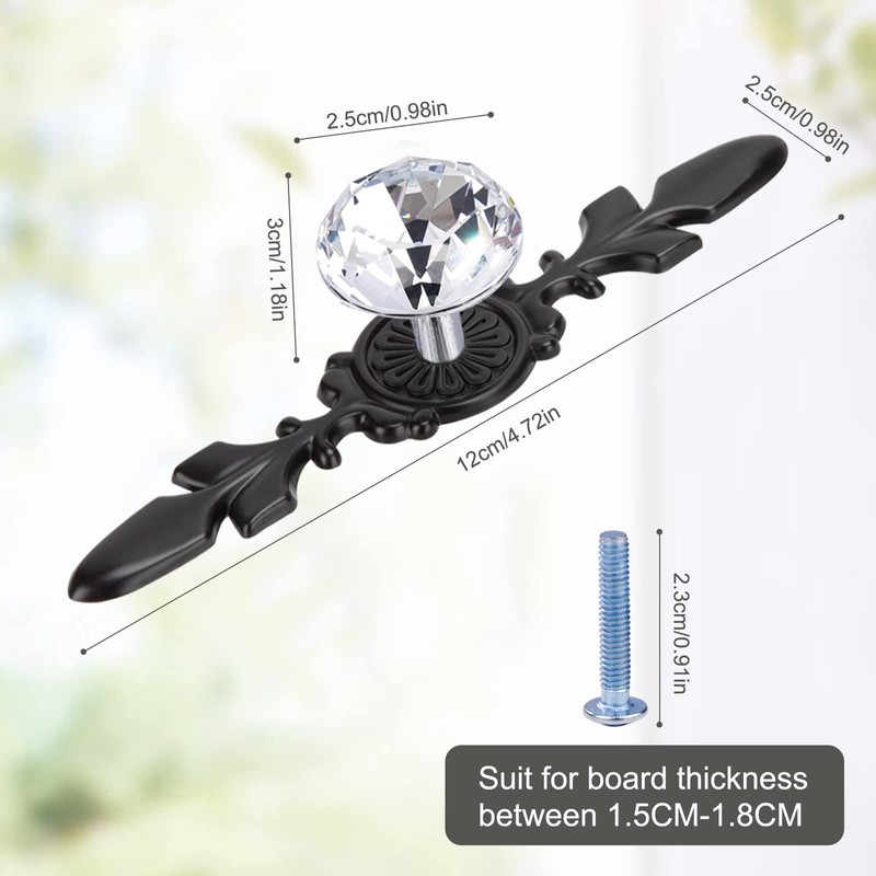 MengH-SHOP Crystal Drawer Knobs Diamond Shape Cabinet Pull Handle Drawer