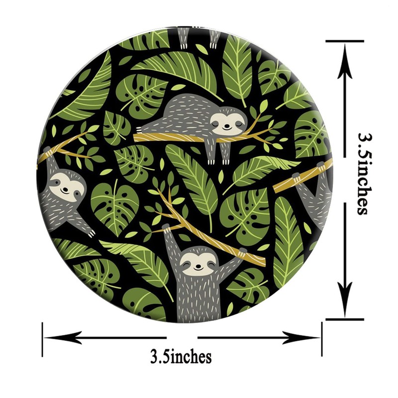 Vibiliyou Tropical Palm Leaves Beverage Coaster Exquisite Cute Sloths Ceramic