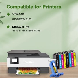 FIRSTINK High Capacity 923 Ink Cartridges Combo Pack 923XL Ink Cartridge Replacement for OfficeJet 8120 8122e 8123 OfficeJet Pro 8130 8135e 8138e 8139e Printer (8-Pack/Without Chip)
