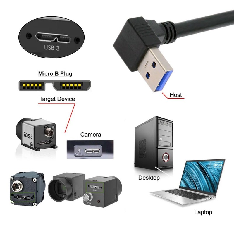 chenyang USB 3.0 to Micro USB 3.0 90 Degree Down