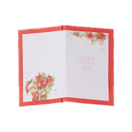 Winnie The Pooh For The One I Love Floral Christmas Card Xmas Greeting Cards