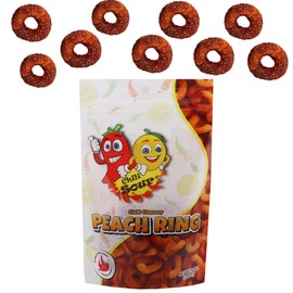 Extreme Chili Sour Gummy Candy, Veriety of Spicy, Sweet and Sour Flavors, Mesmerizing Spicy Mix Gummies 6 Ounce (Peach Ring)