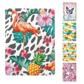 Wuccjiu Passport Holder Cover Wallet with RFID Blocking, Leather Passport Cover Card Case, Travel Document Organizer - Flamingo Pineapple