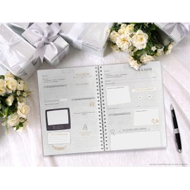 KOCHDIALOG A4 Guest Book Wedding Modern Art - Guest Book for Wedding with Funny Questions on the Inner Part to Fill in, Durable Hardcover Wedding Guest Book Wedding Book with 84 Pages for 75+ Guests