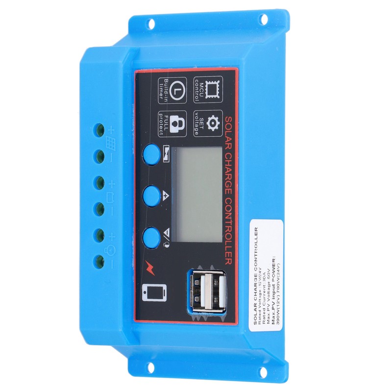 Solar Panel Charge Controller LCD Display PWM Photovoltaic Charging Regulator
