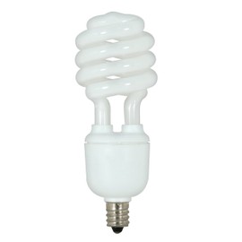 S7364 13T2/E12/2700K/120V/1PK 13 Watt; Mini Spiral Compact Fluorescent; 2700K; 82 CRI; Candelabra Base; 120 Volt