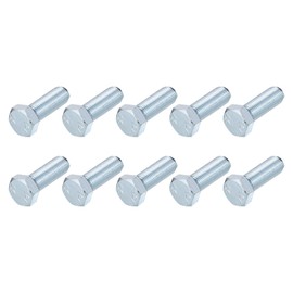 METALLIXITY Hex Bolts (M14-1.5x40mm) 10Pcs, 8.8 Grade Carbon Steel Zinc Plated Fully Threaded, UNF Fine Thread Hex Head Screw Bolt - for Furniture Repair, Silver