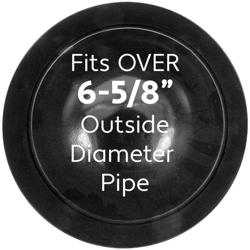 Black 6-5/8" Fence Cap - Pressed Steel Power Coated