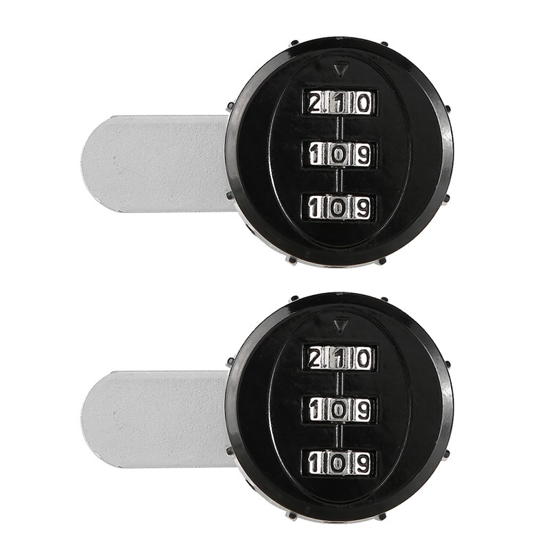 2pcs 3-Digit Zinc Alloy Mechanical Password Lock for Cabinet Wardrobe