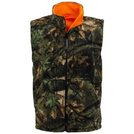 TrailCrest by Treel Mens Reversible Camo & Safety Blaze Orange Vest, 5X
