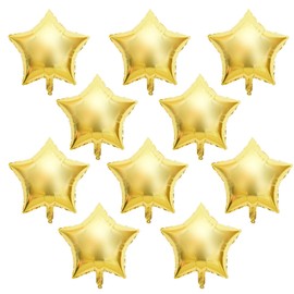 10Pcs Star Foil Balloons, Aluminum Foil Mylar Balloons, 10in Star Shape Party Balloons Star Balloons for Party, Wedding, Birthday(Gold)