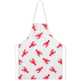 Beistle Novelty Fabric Apron, White/Red for Cooking, Grilling, and Crawfish Boils, New Orleans Mardi Gras Party Supplies, One Size