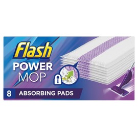 Flash Power Mop Refills with 16 Pads Floor Cleaning Absorbing Lock Home Surface Pad Multi-Surface