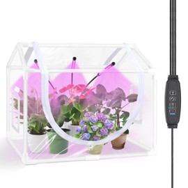 Vercome Mini Greenhouse Indoor with Grow Light, Small Tabletop Clearance Mini Greenhouses Kit, Mini Greenhouse with Zippered Door and PVC Cover for Indoor Plants & Seed Starting,25.6"L x 15.8"W x 20"H