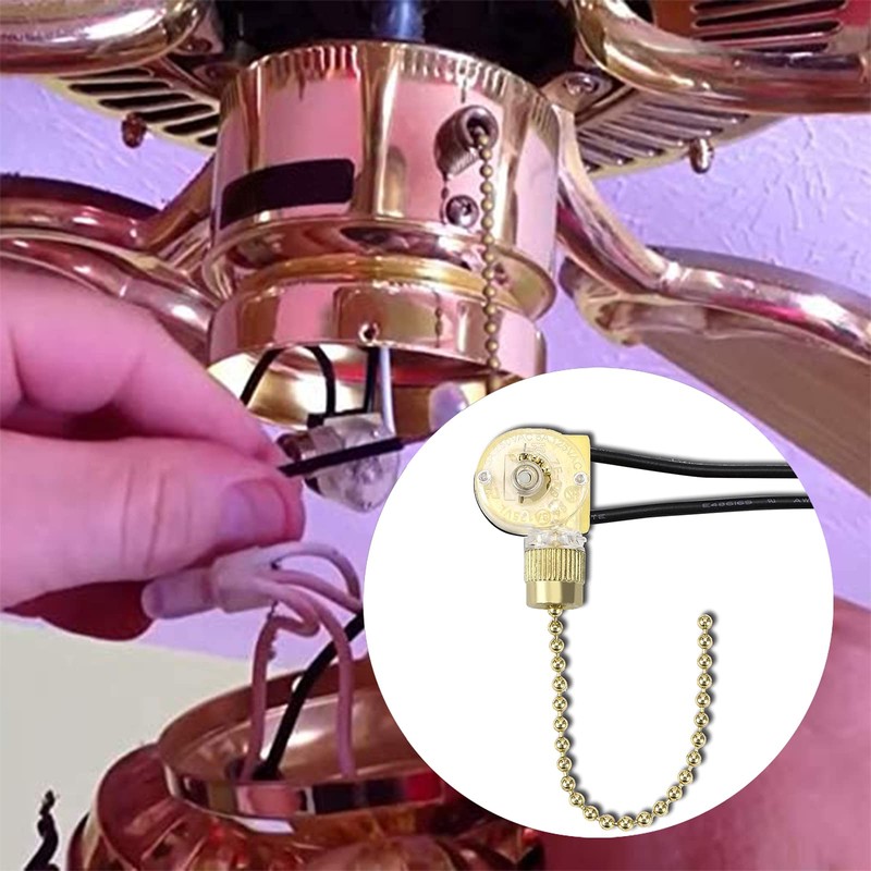Aginkgo Ceiling Fan Pull Chain Switch Zing Ear ZE-109 3A/250VAC