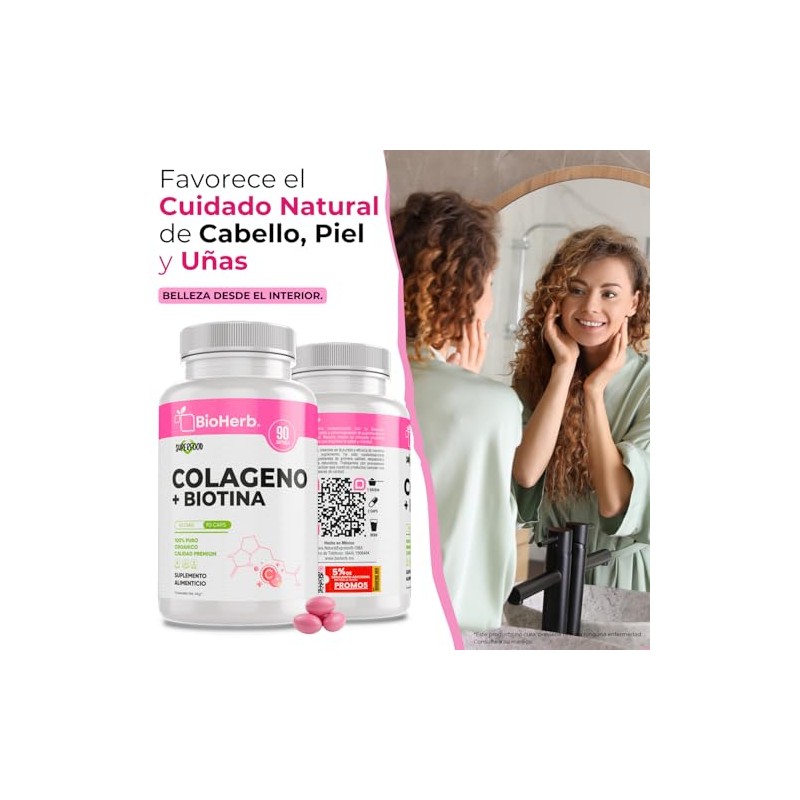 BioHerb® | Colágeno con Biotina para Cabello, Piel y Uñas