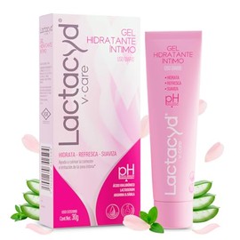 Lactacyd Gel Hidratante Íntimo V‑Care con ácido hialurónico, lactoserum, sábila y arginina; pH balanceado; hidrata, refresca, suaviza; base acuosa de rápida absorción; uso diario – 30 g | 1‑Pack