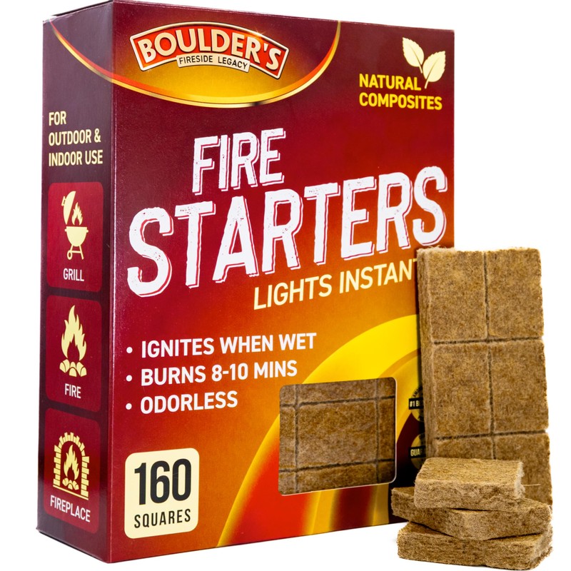 Fire Starter Cubes, 160 pcs - Bulk Pack - Fast
