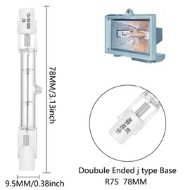 J Type 100 Watt 78 mm Q150 T3/78mm (3.07 Inches) 120 Volt R7S Base Halogen