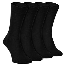 Sock Snob - Pack of 4 Men's and Women's Breathable Organic Plain Bamboo Socks, black