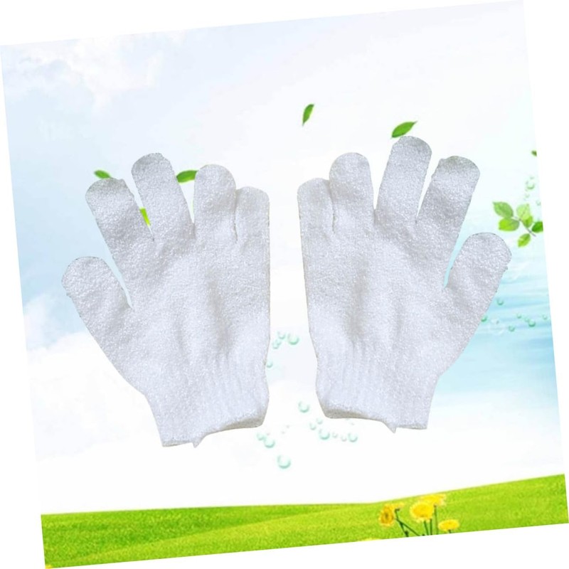 Guantes Exfoliantes de Cinco Dedos para Ducha y Spa Reversibles