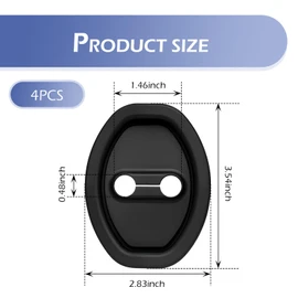 Bawkars 4 PCS Car Door Latch Lock Cover, Silicone Shock Absorption Latch Guard, Rust-proof Door Lock Cover Parts Protective Pads, Universal Automotive Exterior Accessories for Most Vehicles (Black)