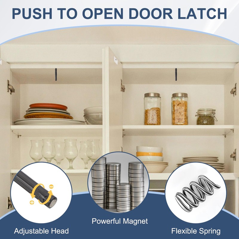 PATIKIL Magnetic Push Latch, 4pcs Push Open Door Latch Cabinet