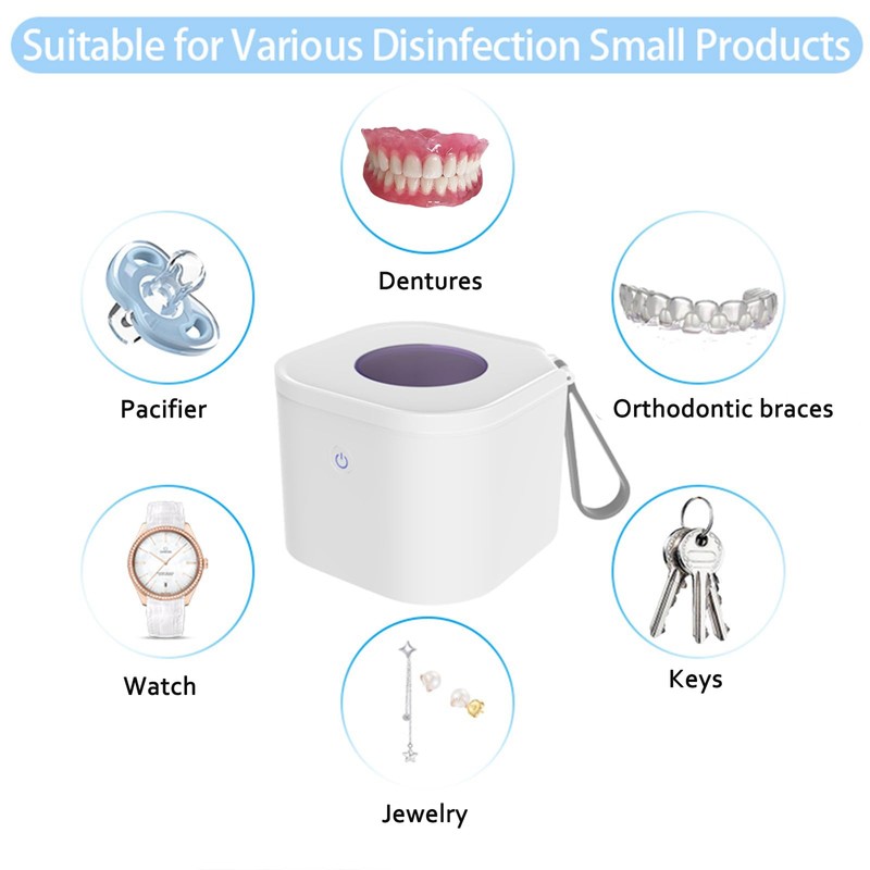 Portable Pacifier Sanitizer, Retainer Cleaner, UV-C Sanitizer Box Portable Case