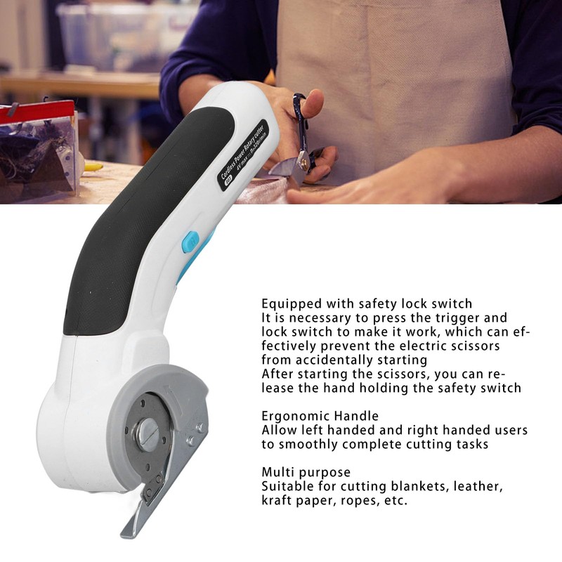 Electric Scissors, Powerful Blade Grinding Fabric Cutter Leather Cutter for