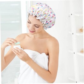 Minkissy 2sets Satin Shower Cap Night Sleep Hat Waterproof Eva Layer Comfortable for Women Fade-resistant 4pcs*2