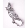 HAUCOZE Crocodile Sculpture Statue Animal Figurine Geometric Decor Polyresin Silver