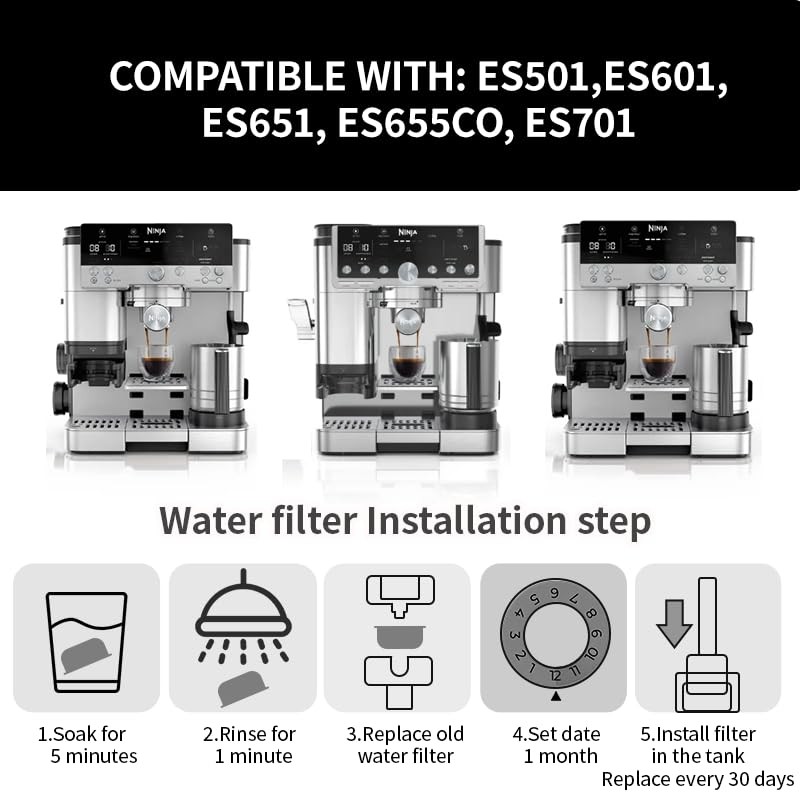 PUZZLEQ 10 Pack Water Filter Inserts for Ninja Luxe Café