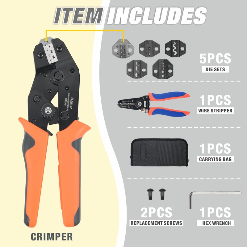 iCrimp SN Ratchet Electrician Crimping Tool set for Insulated and
