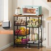Rolling Kitchen Storage Microwave Cart, Kitchen Island with Adjustable Shelf