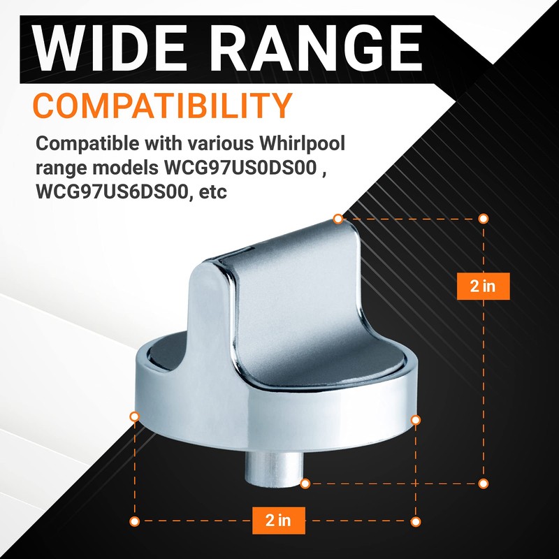 BlueStars 5-Pack W10594481 W10766544 Gas Range Stove Knobs - Compatible
