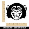 Grinning Chimpanzee Monkey Square Rubber Stamp for Stamping Crafting -