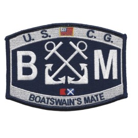 4.38" COAST GUARD BM BOATSWAINS MATE EMBROIDERED PATCH
