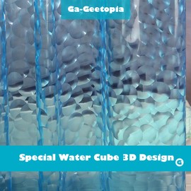 Ga-Geetopia EVA 3D Blue Pearl Water Cube Plastic Shower Curtain Liner - Premium Light Weight 72" x 72" Blue Bathroom Shower Showroom Curtain Liner with Rustproof Metal Gromments and Weighted Magnet