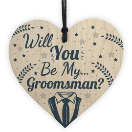 RED OCEAN Will You Be My Groomsman Invite Wooden Heart Wedding Invitation Groomsman Asking Gift For Brother Son Best Friend
