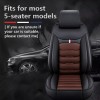 Black & Brown Full Set Leather 5-Seats Front Rear Protector