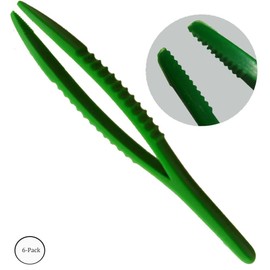 HAWK 5" Green Plastic Tweezers : (Pack of 6 Pcs.) - PL1001